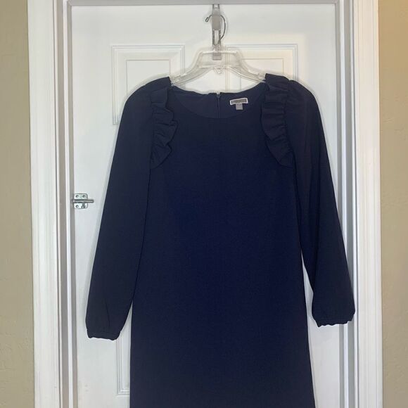 Chelsea 28 Long Sleeve Navy Blue Shift Dress Size 12 - Picture 2 of 9